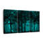 Silhouette de forêt turquoise sur toile, ensemble de 3 pièces-1572570387