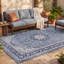 Tapis Laurel traditionnel, style persan audacieux, bleu, gris et crème, lavable à la machine, antidérapant, à poils courts, pour l'intérieur et l'extérieur, adapté aux animaux domestiques, idéal pour le salon, la chambre, la salle à manger, l'entrée, le couloir ou le bureau.-344246513