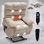 Fauteuil releveur inclinable avec fonction chauffante et massante, double moteur, positions infinies, capacité de 159 kg et montage facile pour un confort et un soutien optimaux.