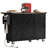 54.5" Farmhouse Kitchen Island With Storage Rack, Drop Leaf, Spice Rack, Rolling Cart & Power Outlet, Black-498068551