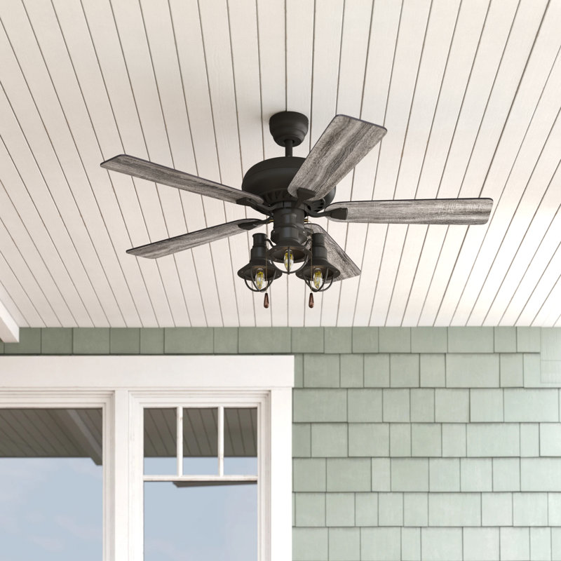 Monessen 52'' Ceiling Fan with Light Kit, Bronze, Pull Chain