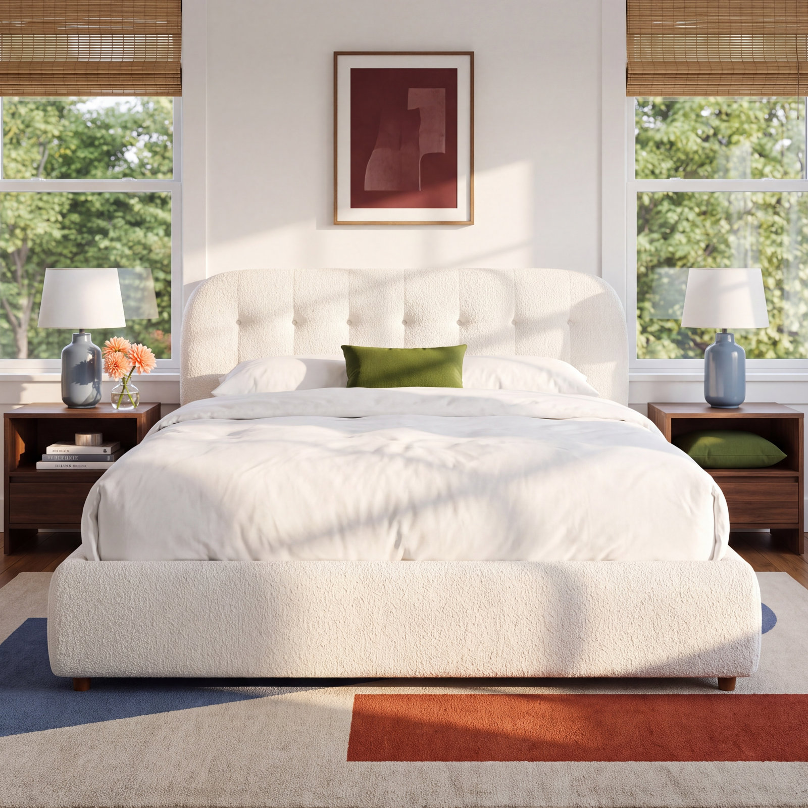 Boucle Upholstered Bed