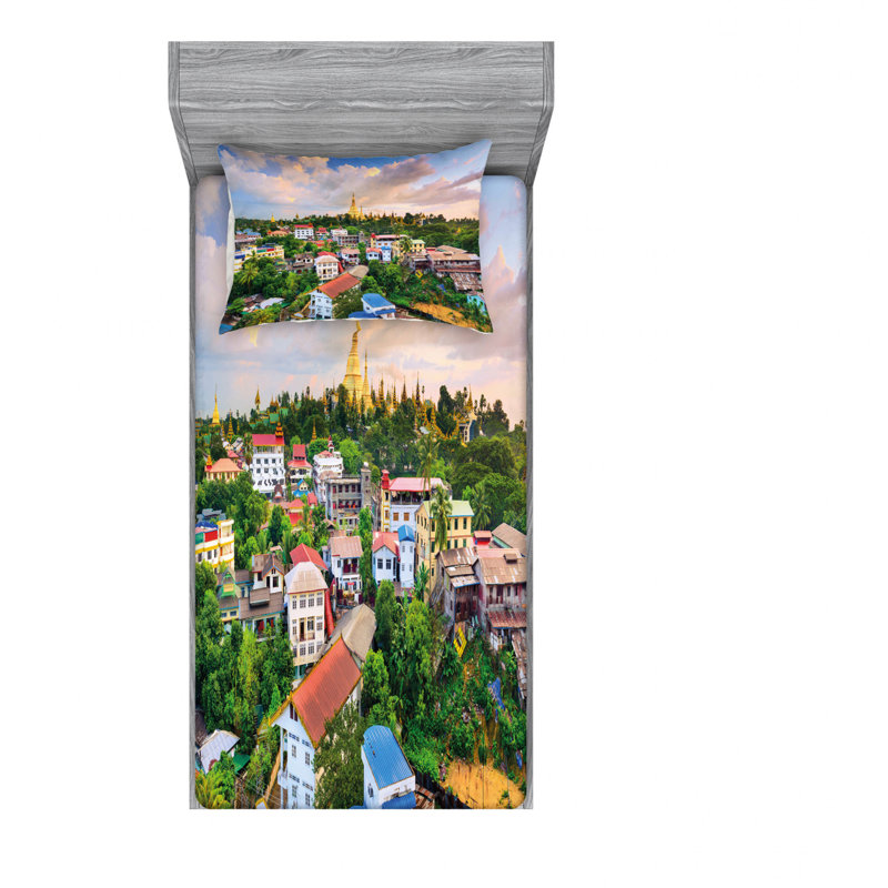 Ensemble de draps Yangon, Ensemble de draps pour lit simple avec drap-housse