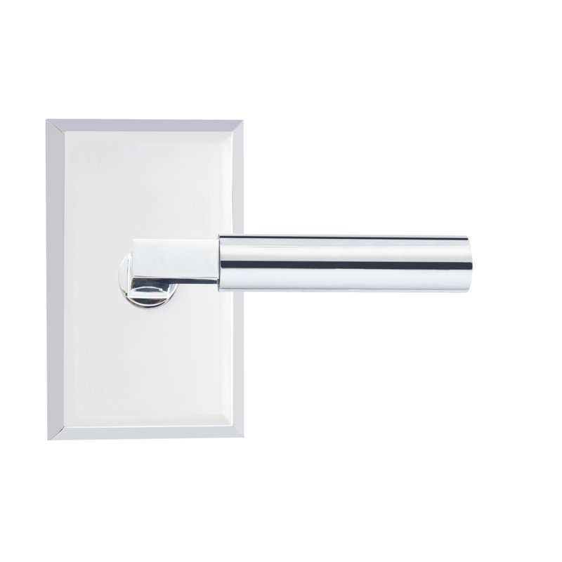 Levier de passage Bravura 845-G1 sur rosette rectangulaire biseautée en chrome poli