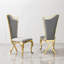 Chaises de salle à manger en acier inoxydable et polyuréthane profilées, ensemble de 2-185484583