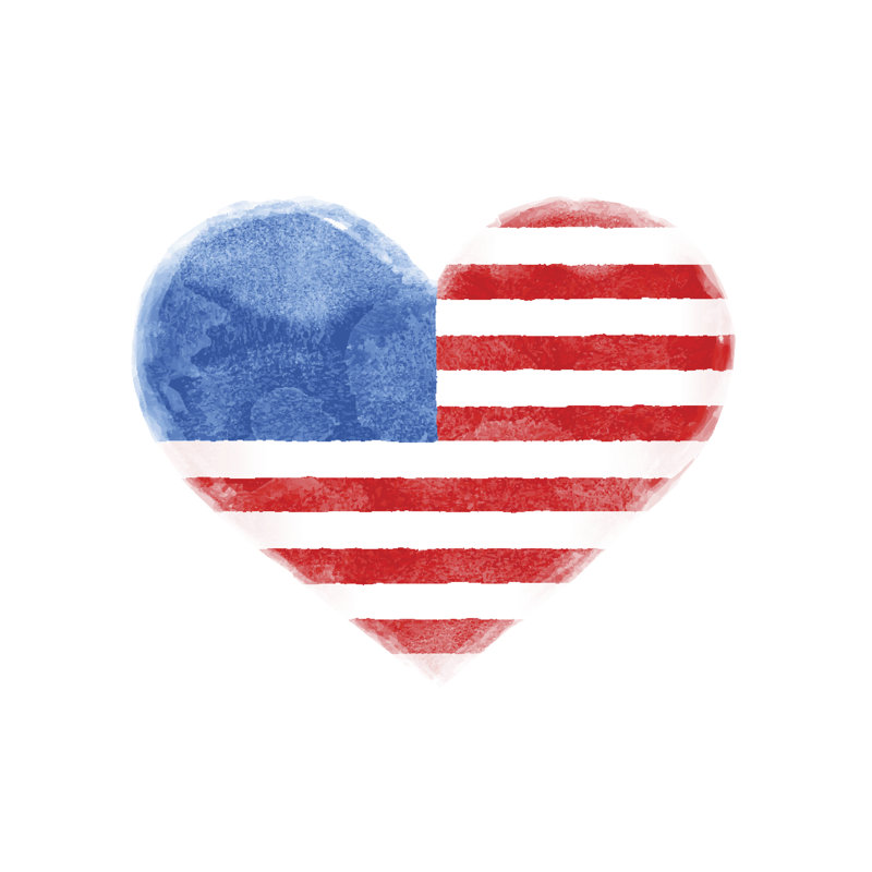 United State America Flag by FoxysGraphic - Wrapped Canvas Painting, 20cm H x 30cm W x 3.8cm D