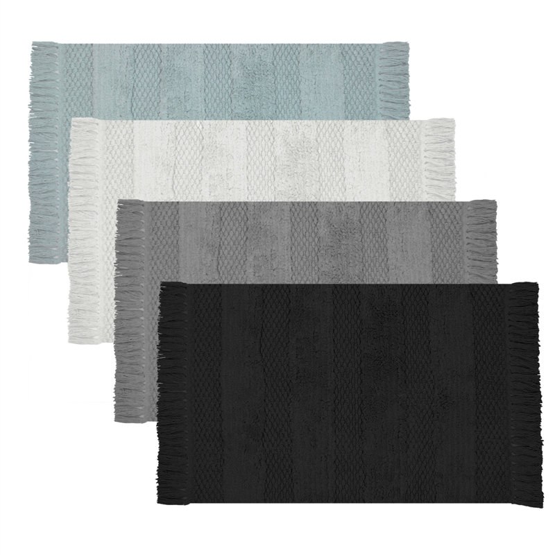 Vihaan Cotton Bath Rug, Off White