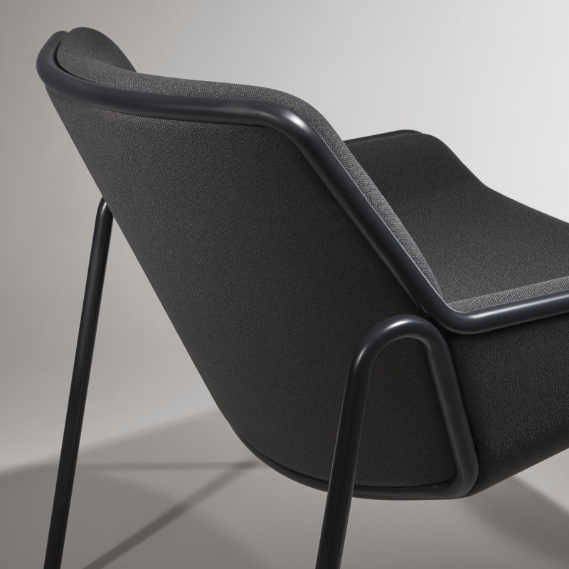 Tangent Upholstered Accent Chair, Maharam Meld in Panda 100% Polyester, Oblivion
