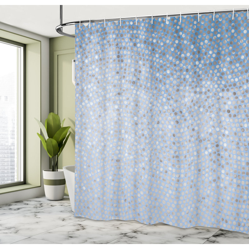 Ensemble de rideau de douche + crochets, 69"H x 84"W, Azure pâle