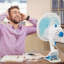 Ventilateur à pince 3 en 1 8,7 po x 8,7 po x 8,7 po en plastique ABS blanc