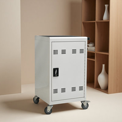 Mobile Charging Cart And Cabinet For Tablets Laptops 30-Device With Combination Lock