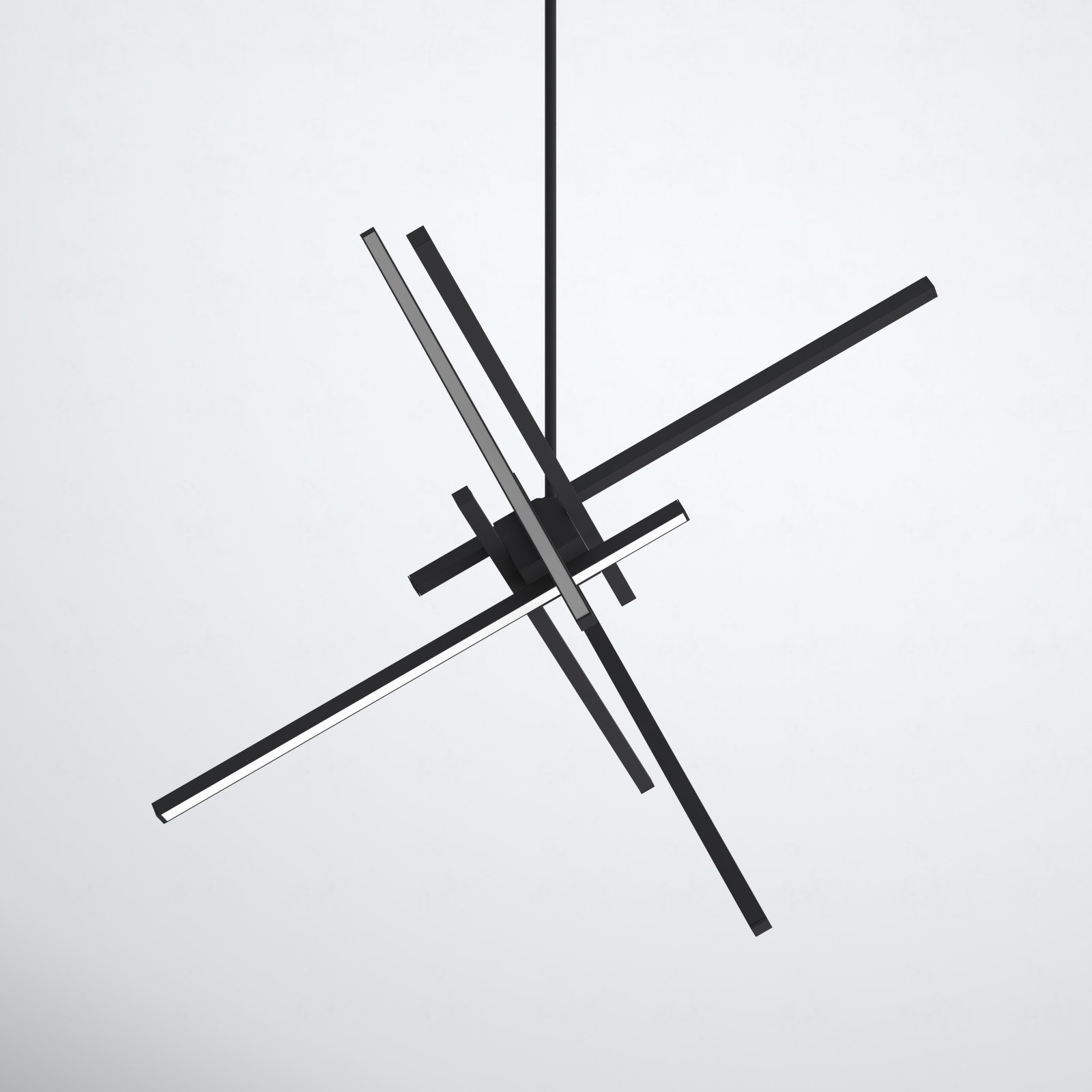 Rochelle 6-Light Sputnik Dimmable Integrated LED Pendant , Black, 29"