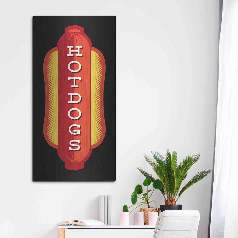 «Hotdogs In Black» par JJ Brando, art mural en métal, H 48 po x l 24 po