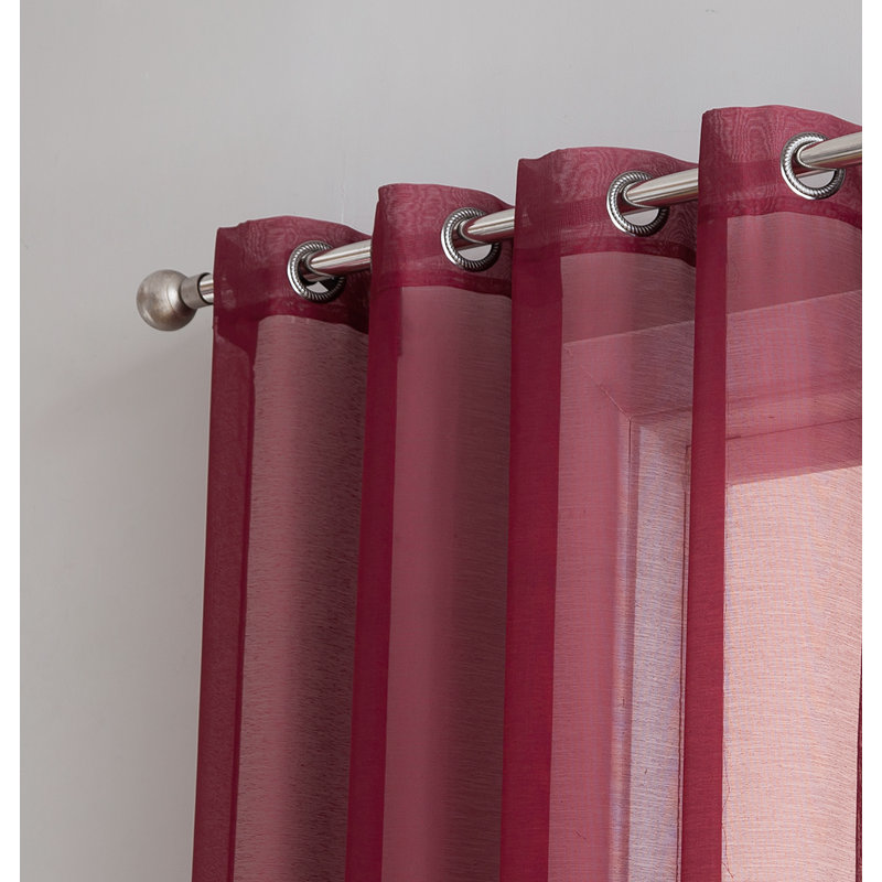 Carmille Semi-Sheer Grommet Curtain Panels, 54" W x 84" L, Burgundy