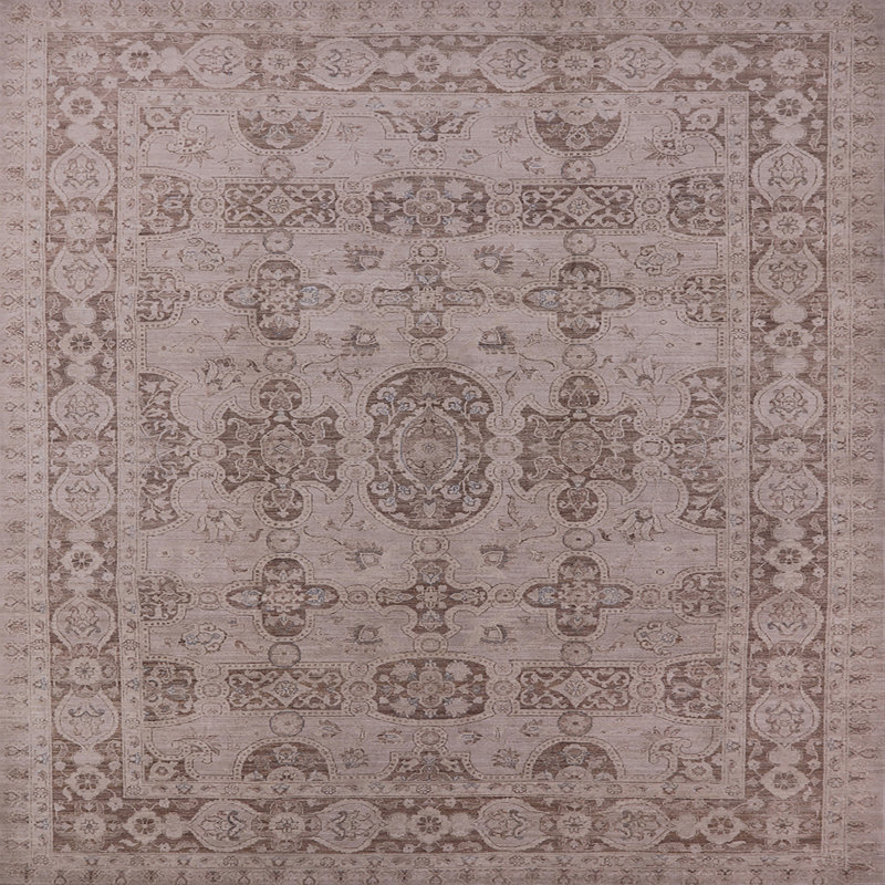 Tapis oriental brun clair / gris Ardoyd, Carré 4 pi