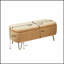 Banc de rangement avec repose-pieds Camel pour pieds dorés, banc d'entrée en fausse fourrure de chameau moderne-1307200894