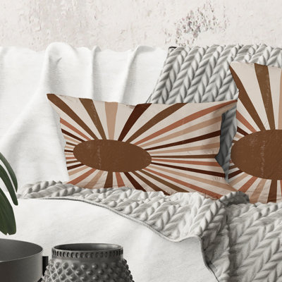 Rectangle, rayons de soleil terracotta brillants et minimalistes - Coussin décoratif moderne