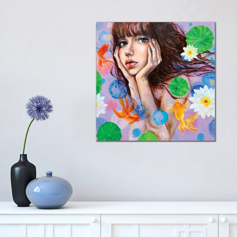 Thinking Of You by Eury Kim - Wrapped Canvas Painting, 45.72 cm H x 45.72 cm W x 3.175 cm D