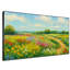 Impression sur toile extra large - "Blooming Meadow", art floral paysage avec sentier de campagne, décoration pour le salon ou la chambre à coucher - "Assemblage requis du cadre (cadre non fini)"-119896811