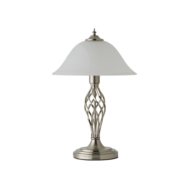 Mancini 49cm Table Lamp, Brushed Chrome