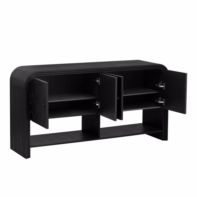 Console polyvalente, avec des lattes en bois tissé et un placage en bois massif, convient au vestibule, au couloir, au salon, au vestibule, au couloir