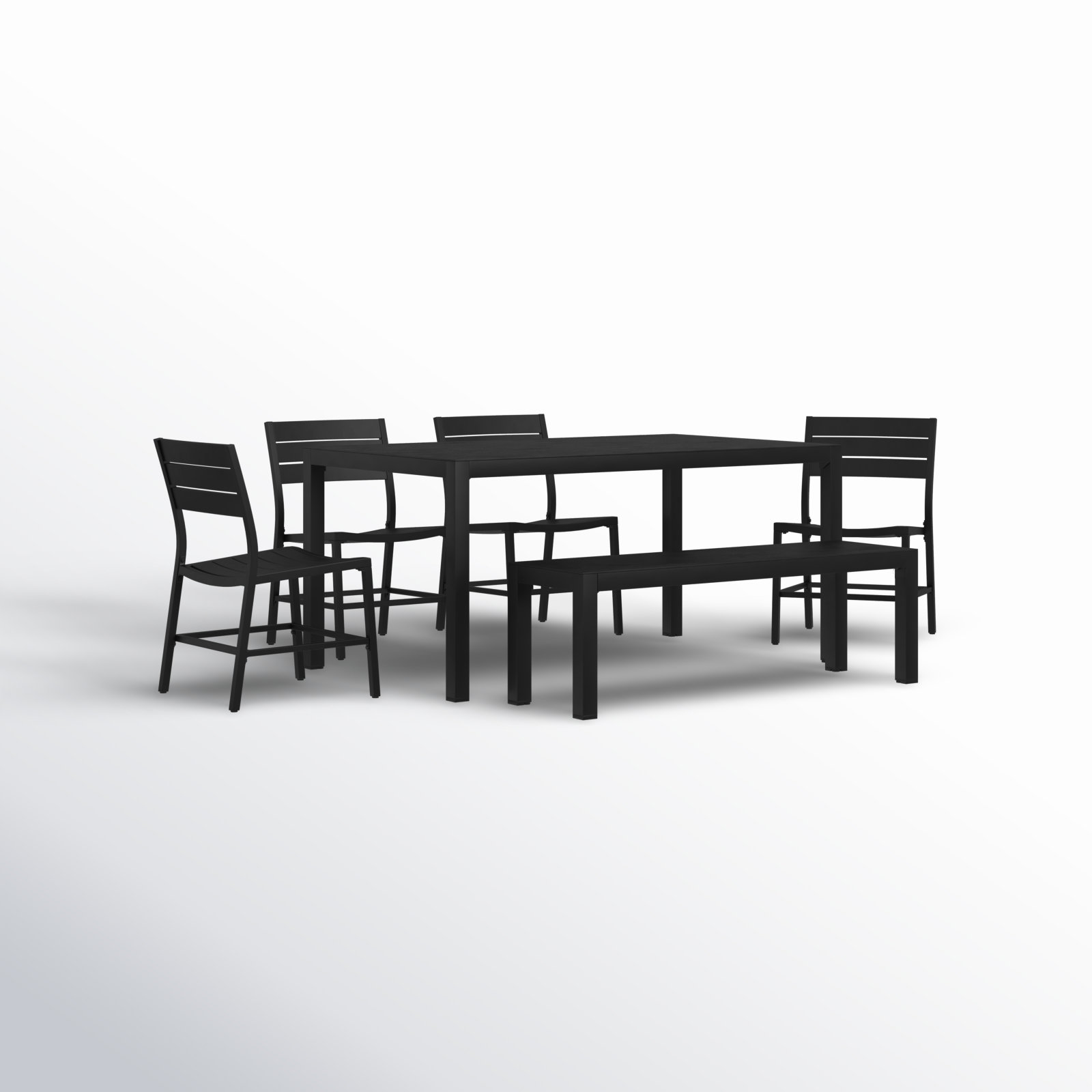 Armando 64" Patio Dining Set, Black