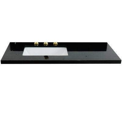 Tangular 43'' Granite Single Bathroom Vanity Top with Sink