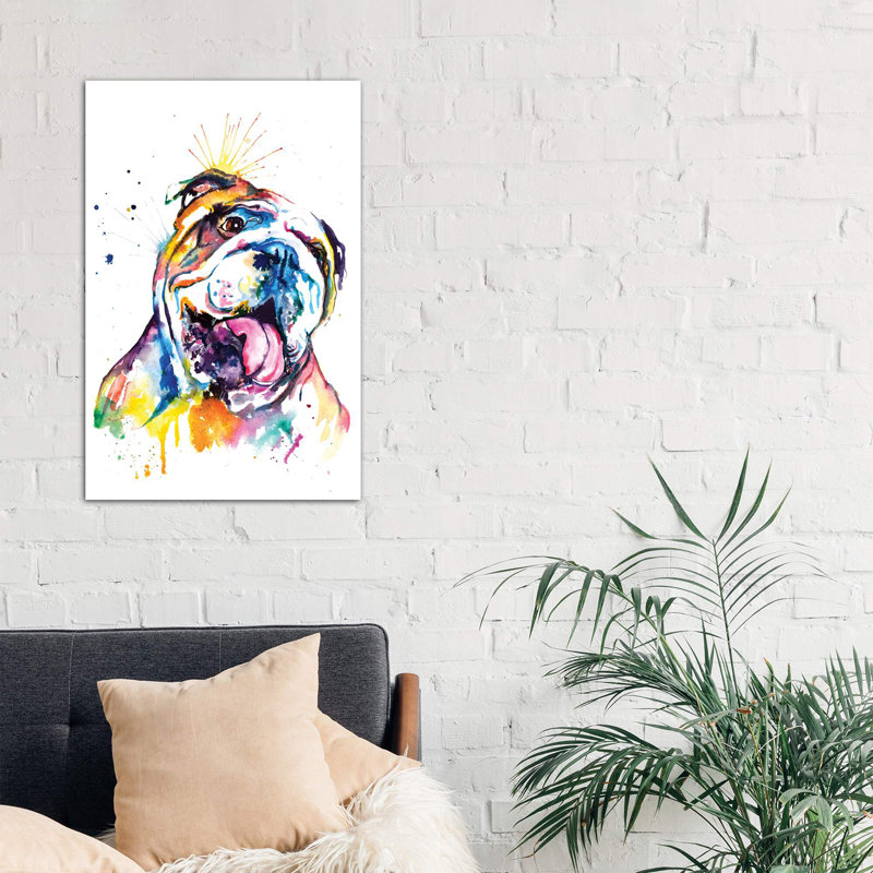 Bulldog by Weekday Best - Wrapped Canvas Painting, 101.6 cm H x 66.04 cm W x 1.91 cm D