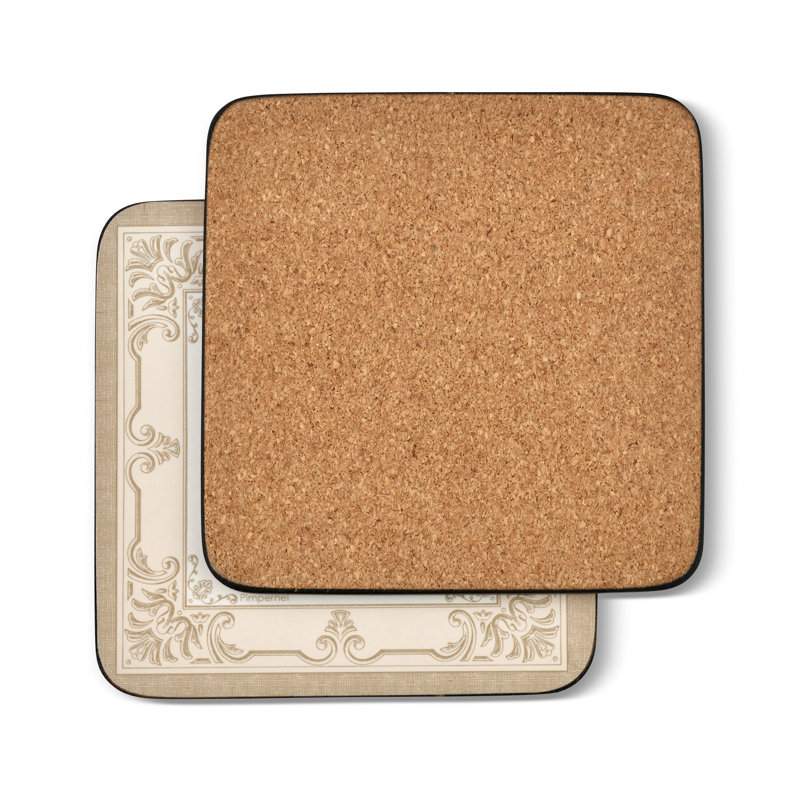 Pimpernel Fdc-Fleur De Lys,Tpe/Gld Coasters 4"X 4"