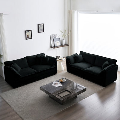 2 salons: chenille et bois