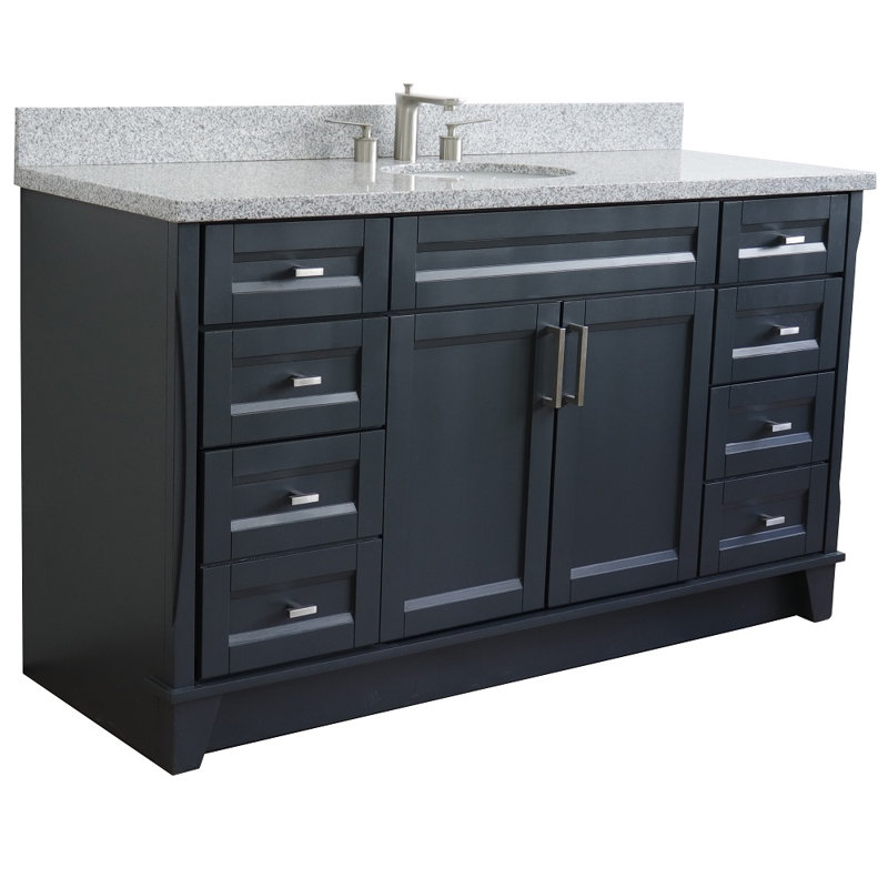 Constantin 61'' Single Bathroom Vanity with Top, Gray Granite