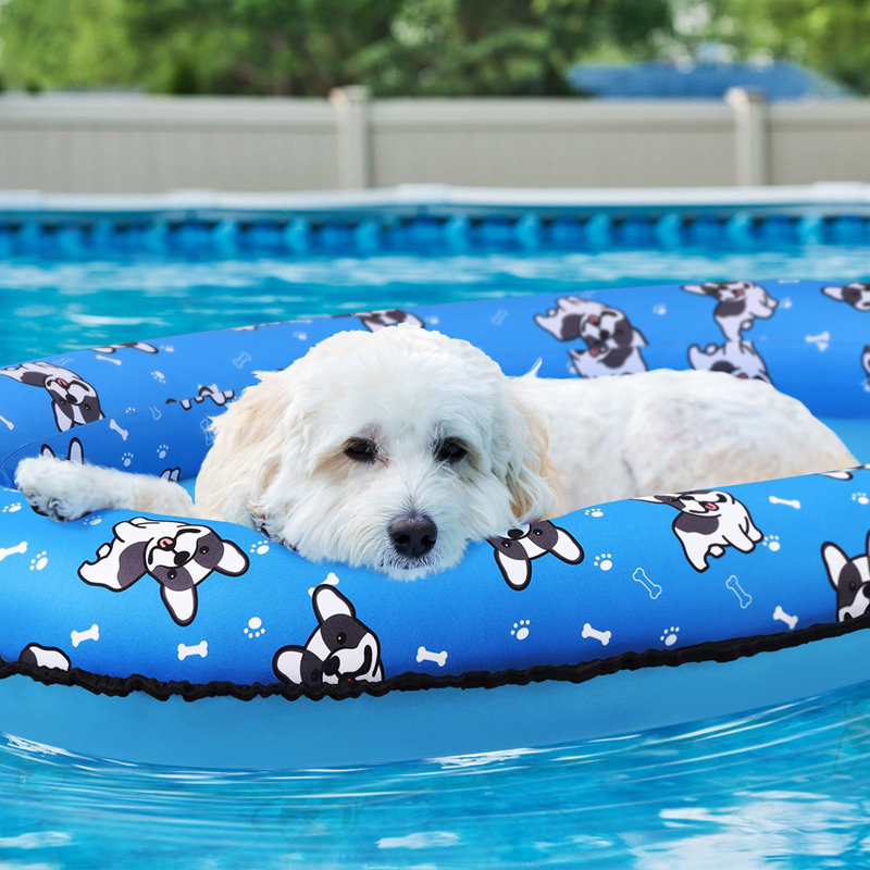 Dog Pool Float, Inflatable Pet Float with Claw-Resistant Nylon Cover