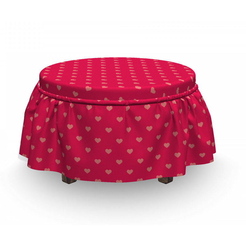 Housse pour décoratif repose-pieds, Rose foncé / corail