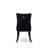 7-piece Dining Room Set consists of a wooden table and 6 Black Polyester Fabric kitchen chairs with Button Tufted Back, 44x100 Inch, Sand Blasting Black-1449195204