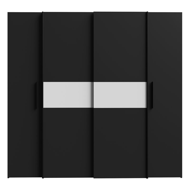 Koran 4 Door Manufactured Wood Wardrobe, Satin Black