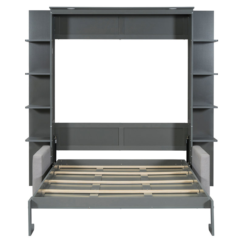 Lit escamotable avec lit tapissier Murphy, Gris