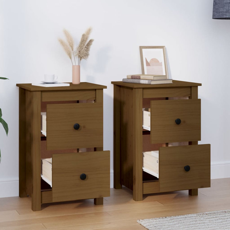 4 Drawer Bedside Table Individual/, Honey Brown, Individual