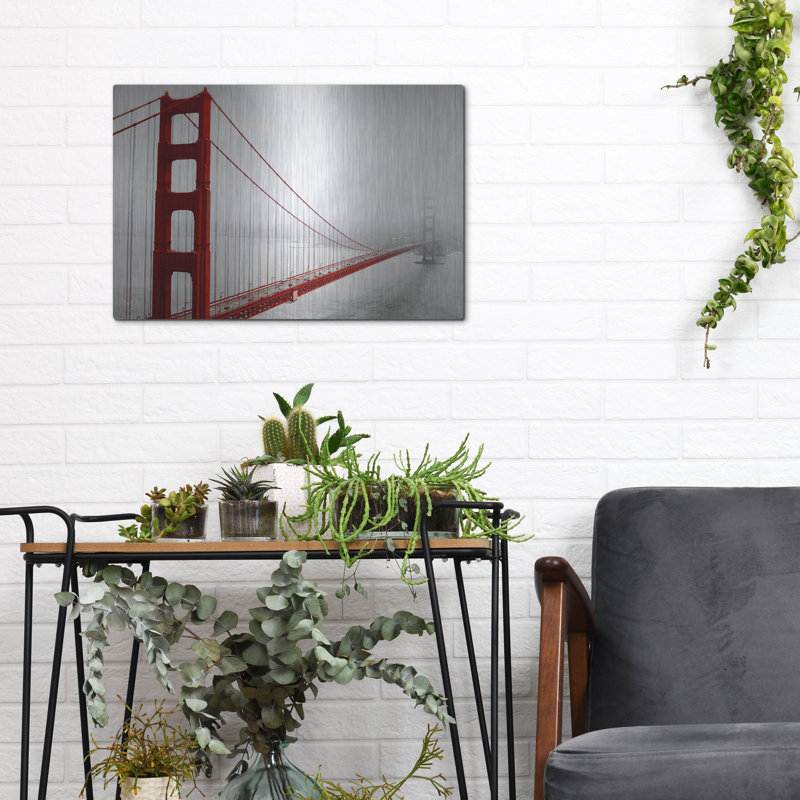 «Golden Gate Bridge In Fog» par PhotoINC Studio, H 12 po x l 16 po