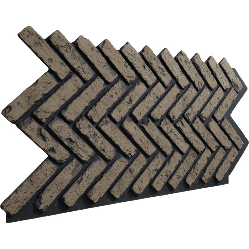 Panneau de fausses briques à chevrons EverStone, l 46 1/2 po x H 25 1/4 po x P 1 po, couleur frêne, Cendré
