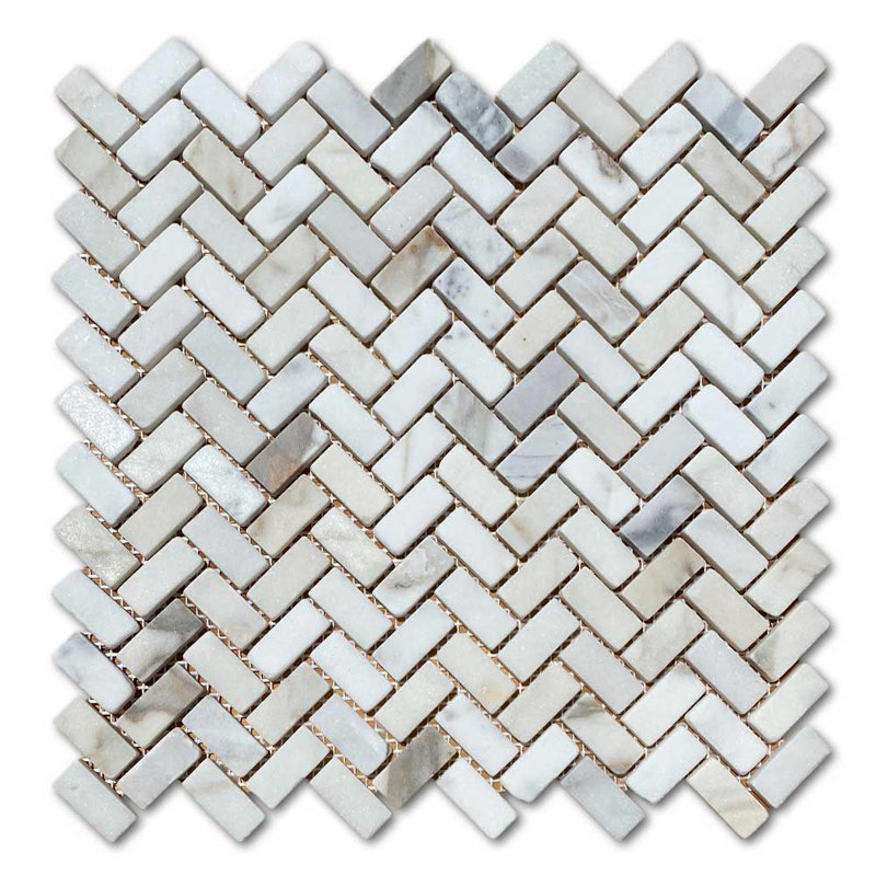 Calacatta 11" x 11" Marble Mosaic Tile, Gray