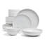 over&back Coupe 16-Piece Glossy White Hand-Finished Porcelain Dinnerware Set