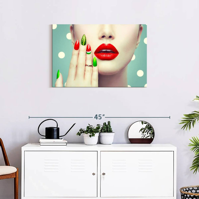 Shuttleworth Watermelon Designed Nails, 20" H x 30" W