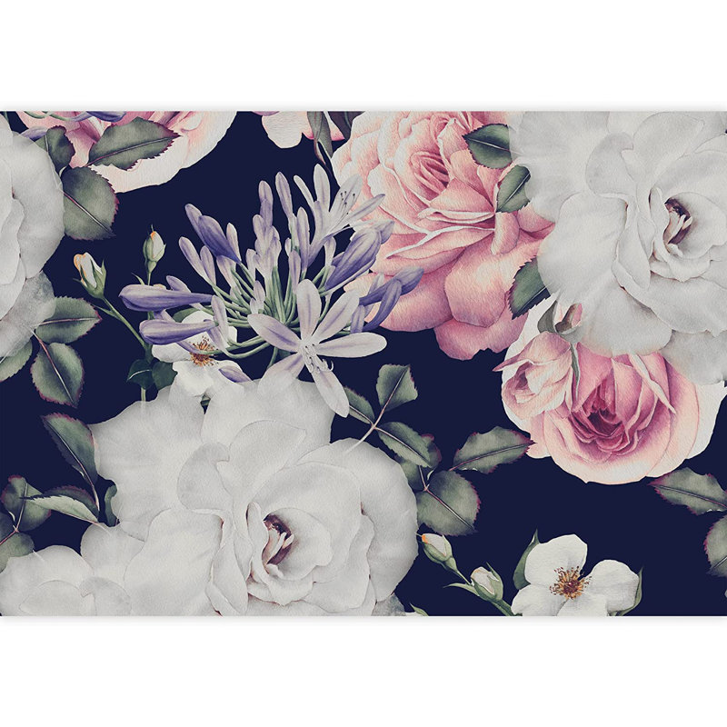 Floral Peel & Stick Border, 66" L x 96" W