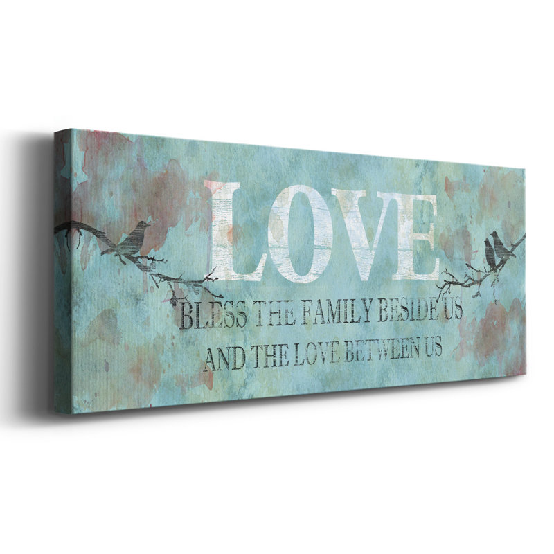 Art textuel sur toile Love Love Us, H 24 po x l 60 po x P 1,5 po