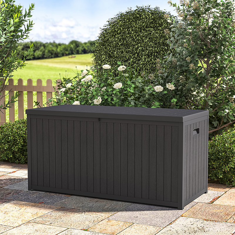 WFX Utility 125cm W 290L Water Resistant Plastic Deck Box, Black