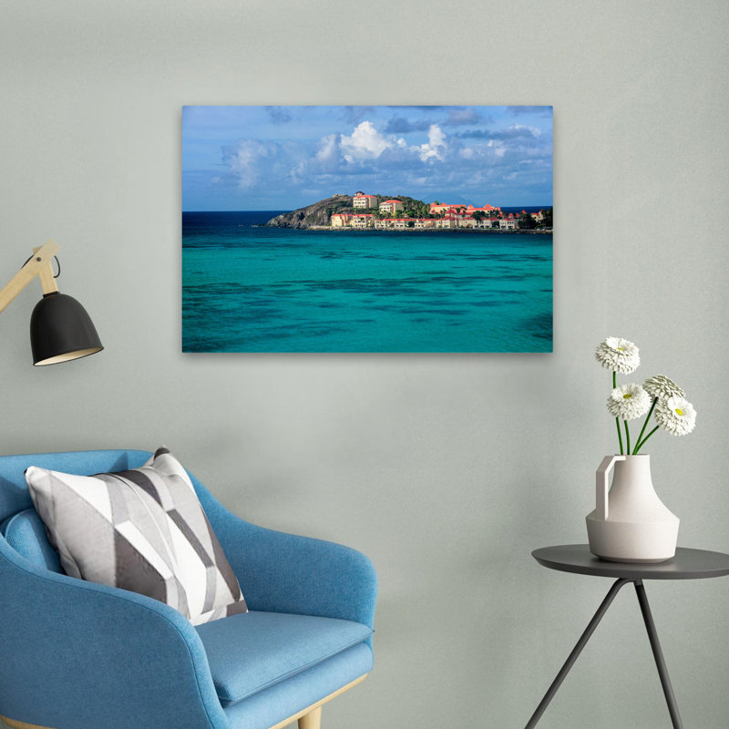 Île de Haven, océan, océan, art côtier, art abstrait, art contemporain, H 24 po x l 16 po