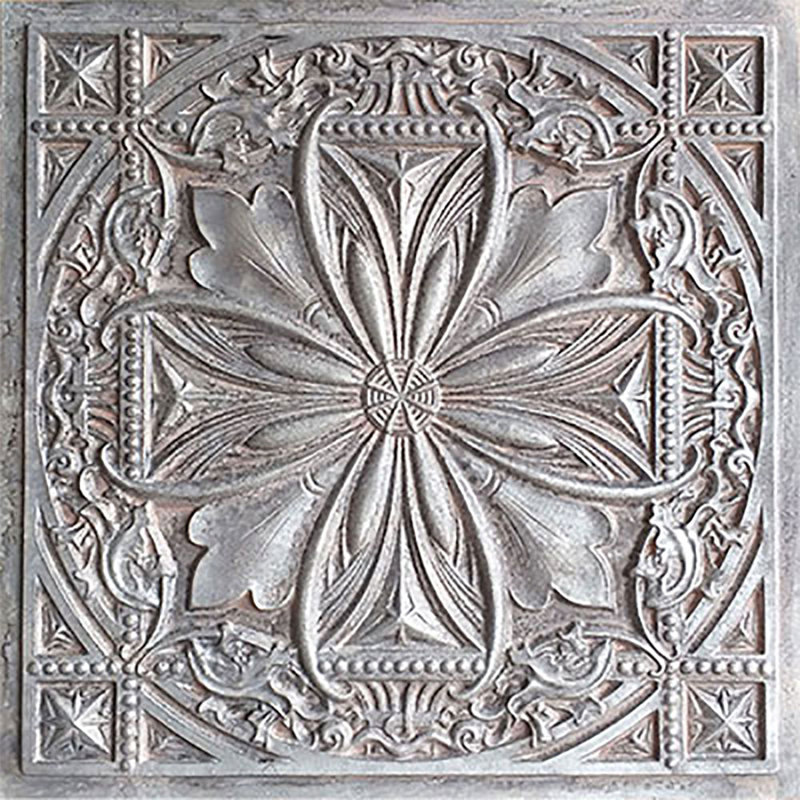 Milan 24'' L x 24'' W Textured PVC Drop-In & Glue Up Ceiling Tile Ceiling Tile, Weathered Iron