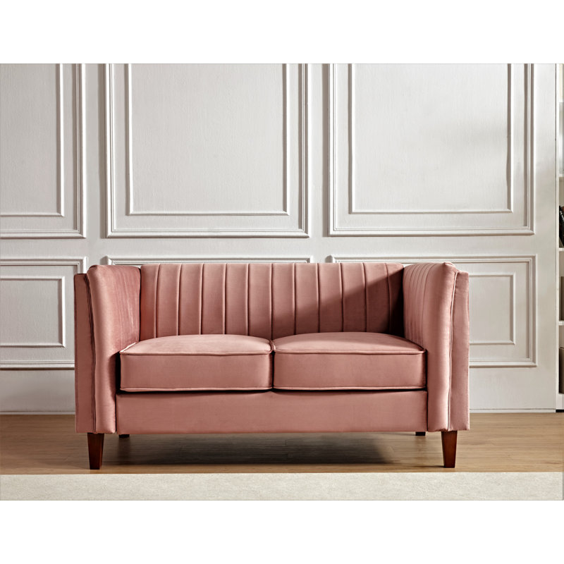 Causeuse en velours Alicia, Velours rose