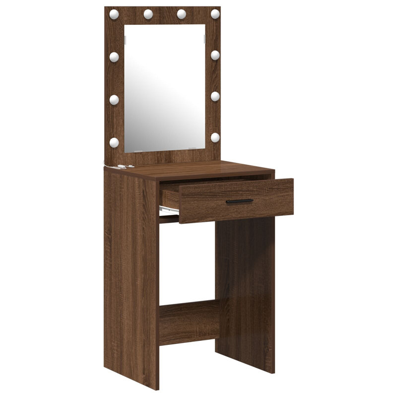Particle Board, MDF 50 X 41 X 135 Cm Mirror, Brown Oak