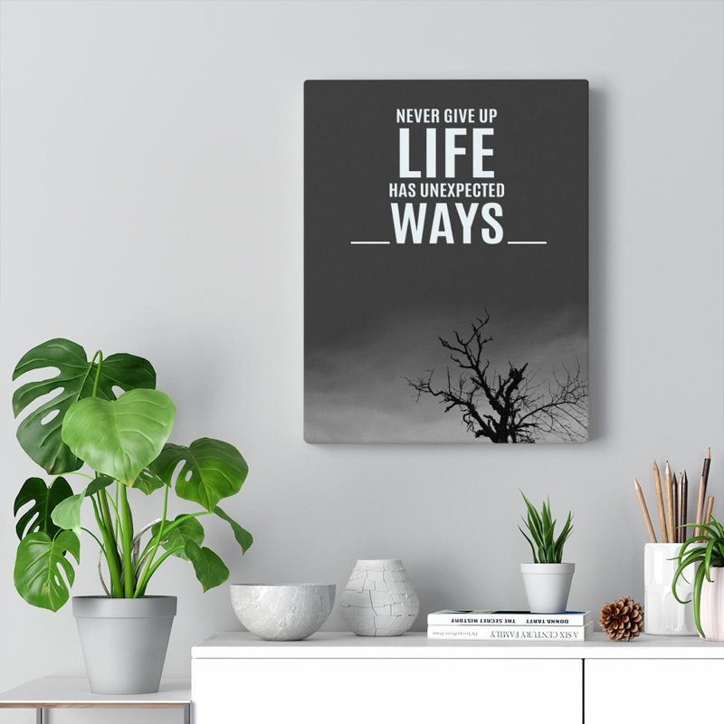 Never Give Up - Wrapped Canvas Print